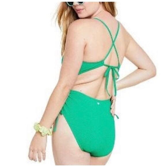 NWT Stoney Clover Lane X Target Deep V Neck Textured One Piece Swimsuit X-Small - Picture 4 of 13